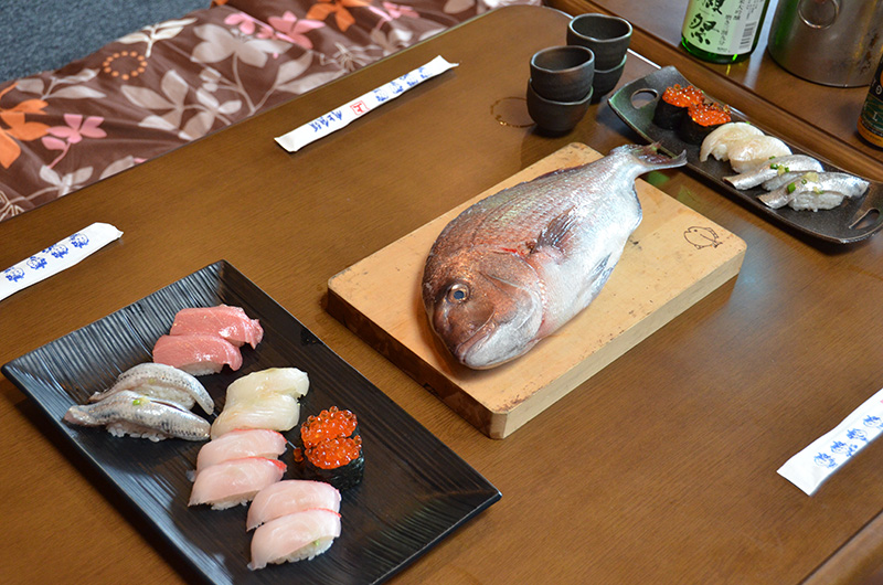 鯛と握り寿司の写真